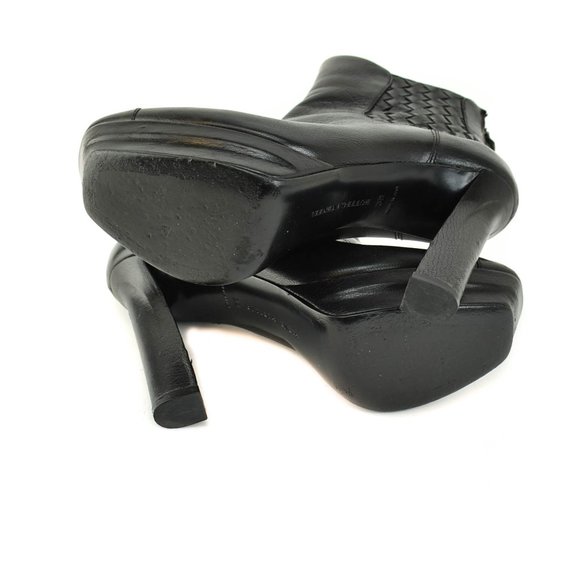 BOTTEGA VENETA: Black, Intrecciato Leather Boots - Picture 10 of 11